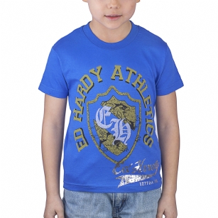 Ed Hardy Toddlers Boy T-Shirt - Blue - The Ed Hardy ToddlersT-Shirt is a Great T-shirt in what your kids will look ravishing.This shirt features original ED Hardy graphics,crew neck and Short sleeves.