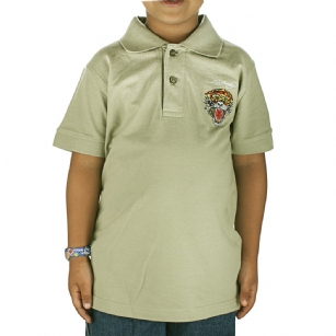 Ed Hardy Kids Boys Tiger Polo - Aloe - The Ed Hardy Kids Boys Tiger Polo is a quality Polo that your kids will look ravishing. This shirt features Embroidered original ED Hardy graphics, It also has Embroidered text with the words "Ed Hardy".