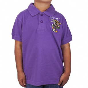 Ed Hardy Toddlers Eagle Polo - Purple - The Ed Hardy Kids Eagle Polo is a qualityPolo that your kids will look ravishing.This shirt features Embroideredoriginal ED Hardy graphics, It also hasEmbroidered text with the words "Ed Hardy".