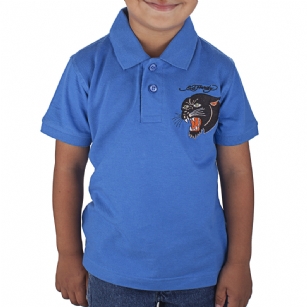 Ed Hardy Toddlers Panther Polo - Cobalt - The Ed Hardy Kids Panther Polo is a quality Polo that your kids will look ravishing. This shirt features Embroidered original ED Hardy graphics, It also has Embroidered text with the words "Ed Hardy".