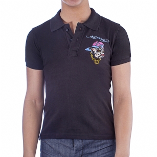 Ed Hardy Kids  Polo - Black - The Ed Hardy Kids  Polo is a quality Polo that your kids will look ravishing. This shirt features Embroidered original ED Hardy graphics, It also has Embroidered text with the words "Ed Hardy".