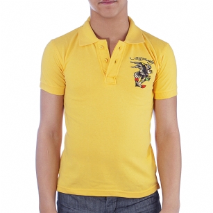 Ed Hardy Kids Eagle Polo - Yellow - The Ed Hardy Kids  Polo is a quality Polo that your kids will look ravishing. This shirt features Embroidered original ED Hardy graphics, It also has Embroidered text with the words "Ed Hardy".