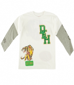 Ed Hardy Toddlers T-Shirt - Off White - The Ed Hardy Toddlers T-Shirt is a Great T-shirt in what your kids will look ravishing. This shirt features original ED Hardy graphics,crew neck and pieced long sleeves that gives the layered look. 