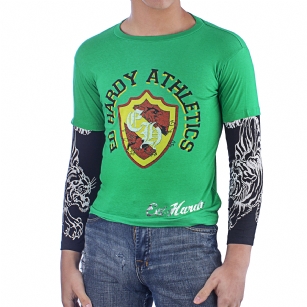 Ed Hardy Kids Long Sleeve  T-Shirt - Green - The Ed Hardy Kids Boys T-Shirt is a Great T-shirt in what your kids will look ravishing. This shirt features original ED Hardy graphics, and peiced long sleeves that gives that layered look.