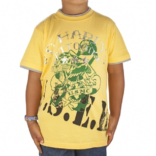 Ed Hardy Kids Boys T-Shirt - Yellow - The Ed Hardy Kids Boys Special Ops T-Shirt is a quality T-shirt in what you will look ravishing. This shirt features original ED Hardy graphics, and short sleeves. Screen printing and foiling that extends from front to back. It also has printed text with the words "Ed Hardy".