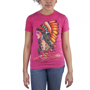 Ed Hardy Toddlers Girls Short Sleeve T-Shirt - Pink - The Ed Hardy KidsGirlsT-Shirt is aGreat T-shirt in what your kids will look ravishing.This shirt features original ED Hardy graphics,andShort sleeves.
