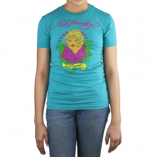 Ed Hardy Kids Girls Short Sleeve T-Shirt - Teal - The Ed Hardy KidsGirlsT-Shirt is aGreat T-shirt in what your kids will look ravishing.This shirt features original ED Hardy graphics,andShort sleeves.