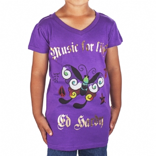 Ed Hardy Toddlers Butterfly V-Neck T-Shirt - Purple - The Ed Hardy Toddlers Tiger V-Neck T-Shirt is a quality T-shirt in what you will look ravishing.This shirt features original ED Hardy graphics, andshort sleeves. Screen printing and foiling that extends from front to back. It also has printed text with the words "Ed Hardy".
