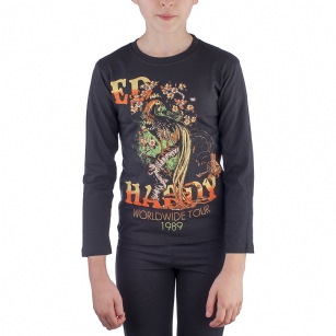 Ed Hardy Toddlers Girls T-Shirt - Black - The Ed Hardy Toddlers T-Shirt is a Great T-shirt in what your kids will look ravishing. This shirt features original ED Hardy graphics,crew neck and long sleeves.