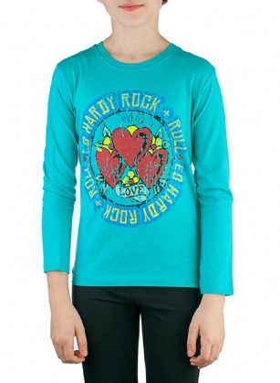 Ed Hardy Kids Girls Long Sleeve T-Shirt - Teal - The Ed Hardy Kids Girls T-Shirt is a Great T-shirt in what your kids will look ravishing. This shirt features original Ed Hardy graphics,and long sleeves.