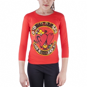 Ed Hardy Toddlers Girls T-Shirt - Red - The Ed Hardy Toddlers T-Shirt is a Great T-shirt in what your kids will look ravishing. This shirt features original ED Hardy graphics,crew neck and long sleeves.