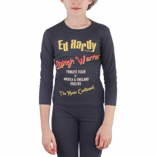 Ed Hardy Toddlers Girls T-Shirt - Black - The Ed Hardy Toddlers T-Shirt is a Great T-shirt in what your kids will look ravishing. This shirt features original ED Hardy graphics,crew neck and long sleeves.