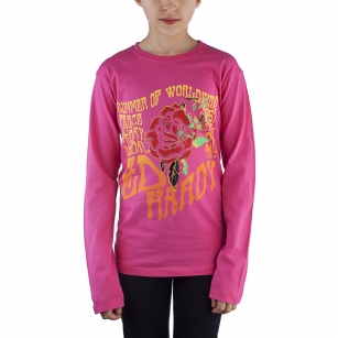 Ed Hardy Kids Girls Long Sleeve T-Shirt - Hot Pink - The Ed Hardy Kids Boys  T-Shirt is a Great T-shirt in what your kids will look ravishing. This shirt features original ED Hardy graphics,and long sleeves.