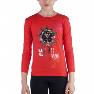 Ed Hardy Toddlers Girls T-Shirt - Red - The Ed Hardy Toddlers  T-Shirt is a Great T-shirt in what your kids will look ravishing. This shirt features original ED Hardy graphics,crew neck and long sleeves.