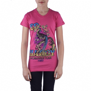 Ed Hardy Toddlers Girls Short Sleeve V-Neck Tunic- Hot Pink - The Ed Hardy Toddlers T-Shirt is a Great T-shirt in what your kids will look ravishing. This shirt features original ED Hardy graphics,V-Neck and Short Sleeves.