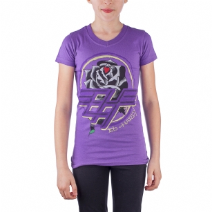Ed Hardy Toddlers V-Neck  Girls Tunic - Purple - The Ed Hardy Toddlers V-Neck Tunic is a Great Tunic in what your kids will look ravishing. This shirt features original ED Hardy graphics,V-neck and Short Sleeves.