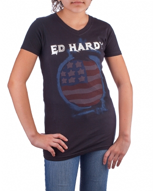 Ed Hardy Kids V-Neck Tunic- Black - The Ed Hardy Kids V-Neck Tunic is a Great Tunic in what your kids will look ravishing. This shirt features original ED Hardy graphics,V-neck and Short Sleeves.