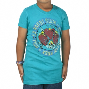 Ed Hardy Kids Girls Love V-Neck T-Shirt - Teal - The Ed Hardy Kids Girls Geisha T-Shirt is a quality T-shirt in what your kids will look ravishing. This shirt features original ED Hardy graphics, and short sleeves. Screen printing and foiling that extends from front to back. It also has printed text with the words "Ed Hardy".