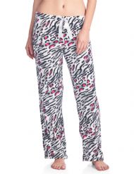 Casual Nights Women's Plush Microfleece Pajama Lounge Pants - White Animal