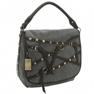 Buffalo David Bitton Elizabeth Foldover Handbag - Black - Enhance Your everyday look with this Buffalo David Bitton Elizabeth Foldover Handbag - Black. Features canvas Exterior, enhanced with Pyramid studs and leather buckle detail forstand outstyle. The flapover opens to a roomy interior with accessory pockets for organizing your things.