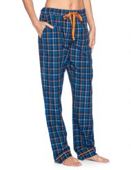 Ashford & Brooks Women's Woven Pajama Sleep Pants - Black/Blue/Plaid