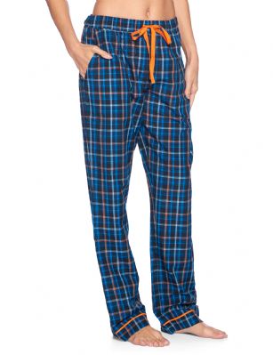 Ashford & Brooks Women's Woven Pajama Sleep Pants - Black/Blue/Plaid - Ashford & Brooks Women's Woven Pajama Sleep Pants