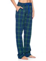 Ashford & Brooks Women's Woven Pajama Sleep Pants - Green Blackwatch