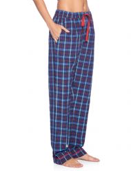 Ashford & Brooks Women's Woven Pajama Sleep Pants - Blue/Burgundy
