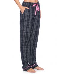 Ashford & Brooks Women's Woven Pajama Sleep Pants - Black/Grey/White