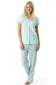 Casual Nights Women's Short Sleeve Floral Pajama Set - Green