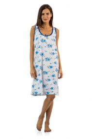 Casual Nights Women's Cotton Sleeveless Nightgown Chemise - Blue