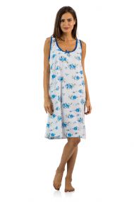 Casual Nights Women's Cotton Sleeveless Nightgown Chemise - Blue