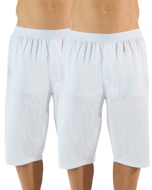 Casual Nights Big Boy's Mesh Long Boxer Shorts 2 Pack - White - These Boy's Long Performance Boxer Shorts is made out of a 100% Polyester Mesh fabric with breathability and moisture wicking technology ensures fast drying while keeping you cool and fresh all day. These comfort fit athletic underwear features: comfortable elastic waistband that eliminates chafing, functional fly, 9" - 11.5" Inseam length varies according to size. These Boxers are great for running and working out and for all day use.