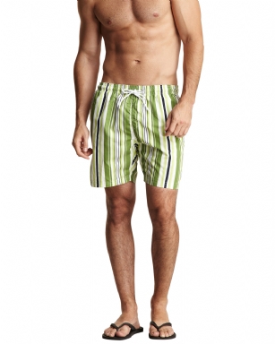 Bottoms Out Men's Swim Board Shorts -Green - Make a bold impression in these summer colored swim shorts from Bottoms Out. An adjustable drawstring, European slim cut, side pockets and a mesh lining finish this versatile and comfortable swim shorts. 