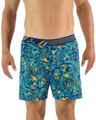 Balanced Tech Men's Active Performance Boxer Shorts - Lava Rock Lt. Blue/Orange