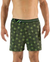 Balanced Tech Men's Active Performance Boxer Shorts - Tribal Energy Black/Green
