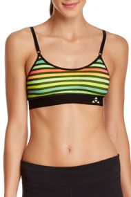 Balanced Tech Printed Performance Seamless Sports Bra - Stripe Print