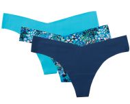 Balanced Tech Women's Invisible Laser Cut Thong Panty 3 Pack - Animal