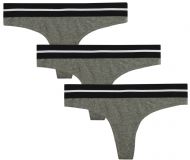 Balanced Tech Women's Active Cotton Thongs Panty 3 Pack - Heather Grey