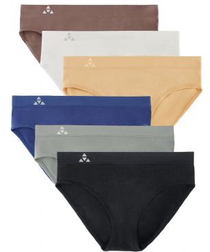 Balanced Tech Women's Seamless Bikini Panties 6-Pack - Modern Neutrals - This 6 Pack seamless Bikinis From Balanced Tech is made from lightweight 92% Nylon/8% Elastane fabric that's super soft and comfortable and provides anti-odor and Breath-ability that moves moisture away from the body and QUICK DRY moisture control technology ensures fast drying, Four-Way Stretch conforms to the body for excellent support, plus the Seamless-style underwear to ensure Comfort While minimizing visible panty lines, Athletic cut panty underwear has full front coverage and moderate full seat coverage. This economical 6-pack is a smart investment for any woman's active attire collection.About the Brand - "Balanced Tech" is an active-wear brand that infuses technology, Driven by the latest trends with style and comfort for everyday goals and challenges. Whether you are working up a serious sweat or hanging out on a Sunday, you can always look and feel great with Balanced Tech!