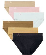 Balanced Tech Women's Seamless Bikini Panties 6-Pack - Cinnamon Glow