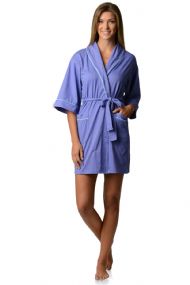 Casual Nights Womens Jersey Kimono Short Robe - Purple