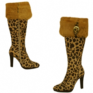 Cochni Tall Dress Boots  for Women - Leopard - TheCochni LeopardTall Dress Boots for Women is a populardressbootsthat will make a wild statement in your work or going-out wardrobe.Trendy and comfortable boots with a stunninground toe,chunkysuede highheel,and a full insidezip for an easier entry.It will keepyou nice and warm with the faux fur upperadorned with a buckle.Its timeless shape will prove to outwit all of those trendy boots out there because yours will never go out of style. 