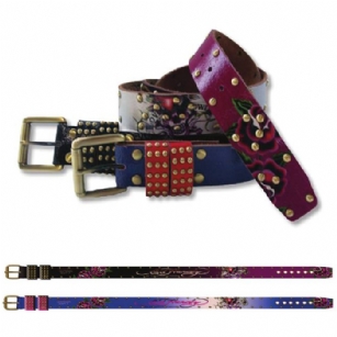 Ed Hardy EH3221 Rose-LKS Kids-Girls Leather Belt - The Ed Hardy EH 3221 Rose-Love-Kills-Slowly Kids-Girls Leather Belt is one of most popular belts and is part of the Ed Hardy Kids Collection.  