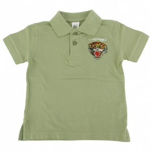 Ed Hardy Toddlers Tiger Polo - Aloe - The Ed Hardy KidsTigerPolo is a qualityPolo that your kids will look ravishing.This shirt features Embroideredoriginal ED Hardy graphics, It also hasEmbroidered text with the words "Ed Hardy".