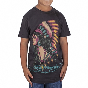 Ed Hardy Toddler Indian T-Shirt - Black - The Ed Hardy Toddler Indian T-Shirt is a quality T-shirt in what your kids will look ravishing. This shirt features original ED Hardy graphics, with a bold printand short sleeves. It also has printed text with the words "Ed Hardy".