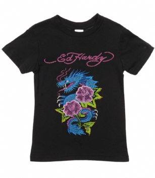 Ed Hardy Toddlers Rhinestone T-Shirt - Black - The Ed Hardy ToddlersT-Shirt is a Great T-shirt in what your kids will look ravishing.This shirt features original ED Hardy graphics,crew neck and short sleeves.