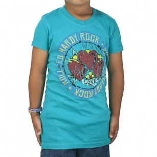 Ed Hardy Toddlers Love V-Neck T-Shirt - Teal - The Ed Hardy Toddlers Geisha T-Shirt is a quality T-shirt in what your kids will look ravishing.This shirt features original ED Hardy graphics, andshort sleeves. Screen printing and foiling that extends from front to back. It also has printed text with the words "Ed Hardy".