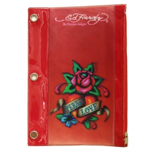Ed Hardy Edie Eternal Love 3D Pencil Pouch - Red - This Ed HardyEternal Love3DPencilPouch makes a great gift for your child - or simply for the Ed Hardy fan. This super cute Ed Hardy case features the all overgraphic design in 3Dand zipper closure to keep your belongings safe and secure. It also features holes to clip it into your binder. Your little princess will be thrilledand will definitely steal the show in school.
