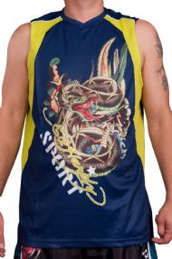 Ed Hardy Mens Dragon Shooter Sport Tank Top - Blue